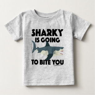 Sharky Is Going To Bite You Design - Baby Fine Jer T-Shirt