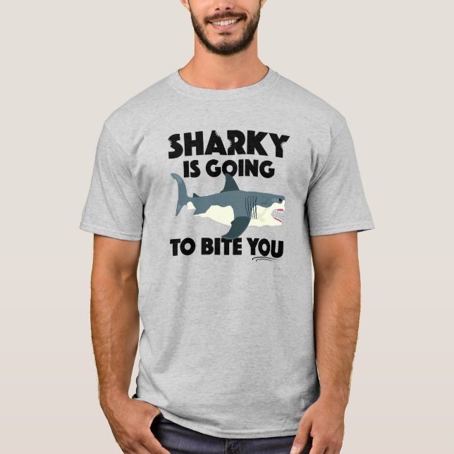 Sharky Is Going To Bite You Design - Men's Basic T T-Shirt (Front)