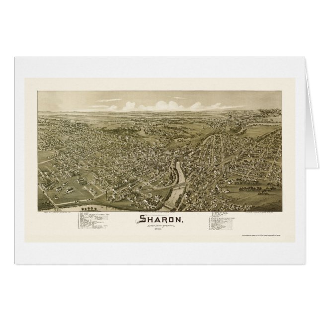 Sharon, carte panoramique de PA - 1901 (Devant horizontal)
