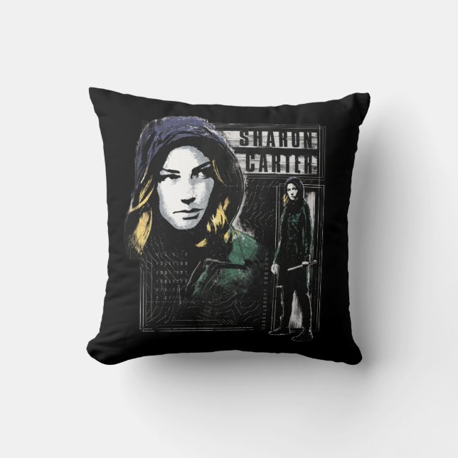 Sharon Carter Fugitive Graphic Throw Pillow (Front)