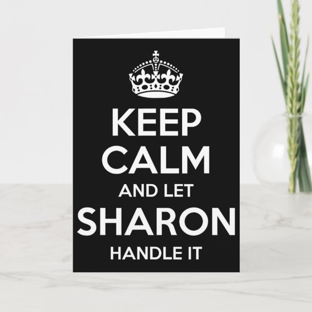Sharon Keep Calm Personalized Name Funny Birthday  Card (Front)