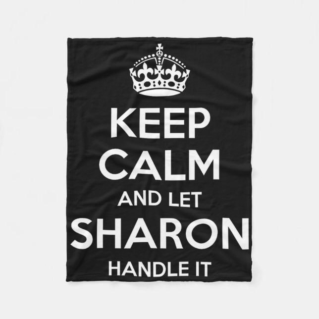 Sharon Keep Calm Personalized Name Funny Birthday  Fleece Blanket (Front)