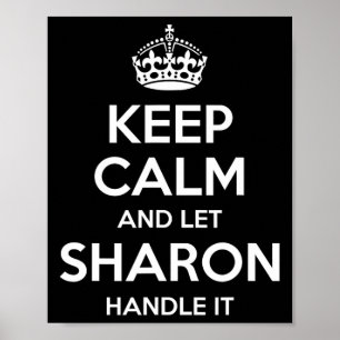 Sharon Keep Calm Personalized Name Funny Birthday Poster