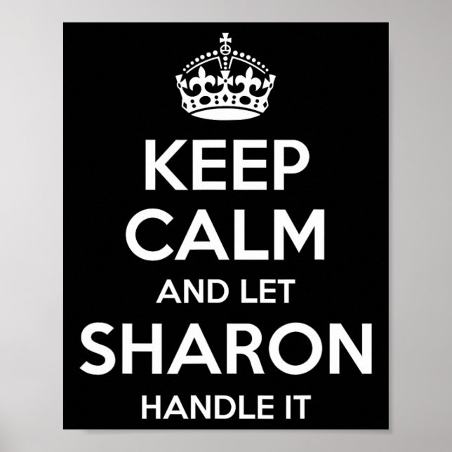 Sharon Keep Calm Personalized Name Funny Birthday  Poster (Front)