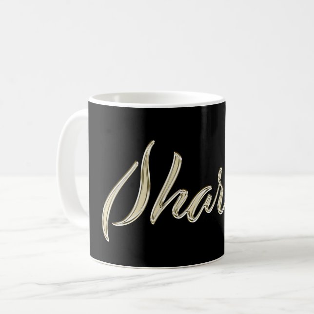 Sharon white Handwriting Tasse Kaffeetasse Coffee Mug (Front Left)