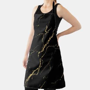Sharp Black and Gold Marble Apron