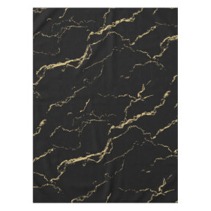 Sharp Black and Gold Marble Tablecloth