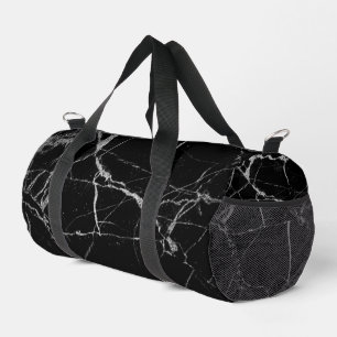 Sharp Black and Silver Marble Duffle Bag