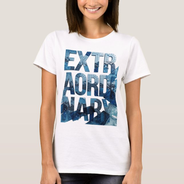 Sharp Blue EXTRAORDINARY Artistic Motif T-Shirt (Front)