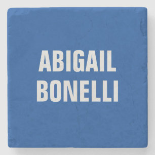 Sharp bold custom excellent minimalist name blue stone coaster