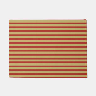 Sharp bold custom minimalist gold red color lines doormat