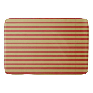 Sharp bold custom minimalist gold red colour lines bath mat