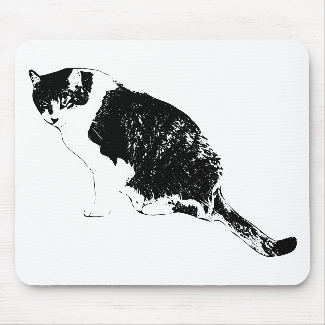 Sharp Cat Ink Pad Fuels Desk Creativity Mouse Pad (Front)