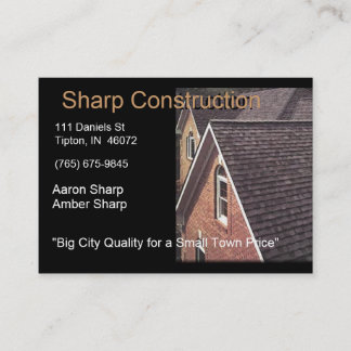 Sharp Construction - Brown and Black Business Card