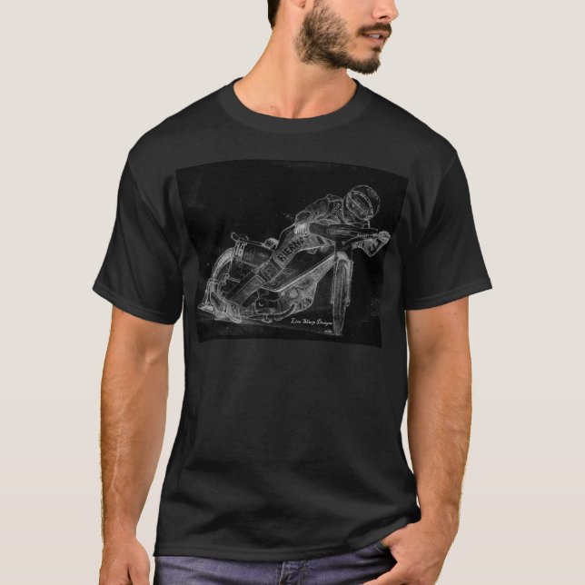 sharp designs. speedway bikeonblack T-Shirt (Front)