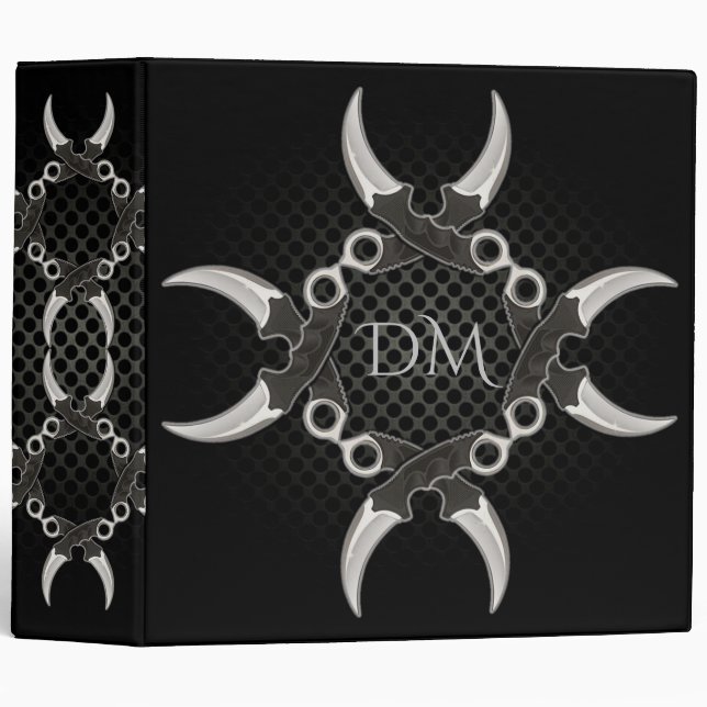 Sharp Edges Monogrammed Curved Blades  Binder (Front/Spine)