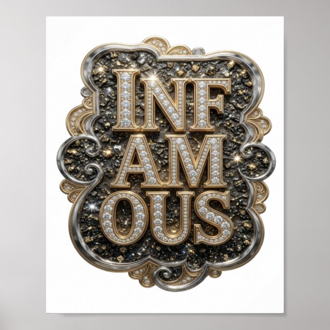Sharp Gold INFAMOUS Custom Design Poster (Front)