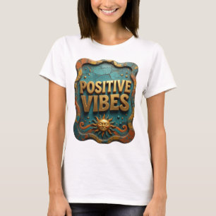 Sharp Gold POSITIVE VIBES Slogan Tee