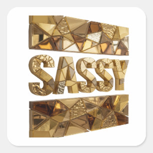 Sharp Gold SASSY Gift Sticker