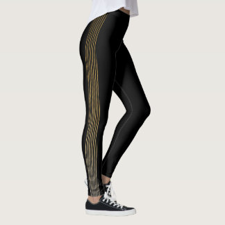 Sharp Gold Stripes Leggings