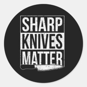 Sharp Knives , Cook Funny Culinary Funny Chef  Classic Round Sticker