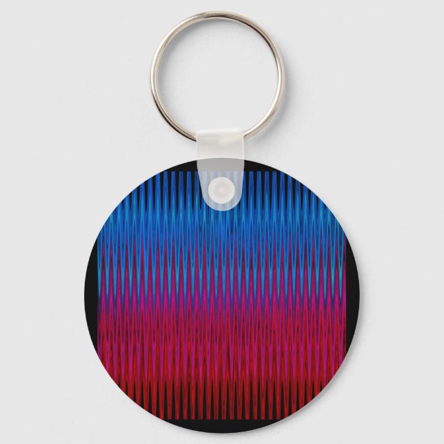 Sharp Lines of Yin Yang Abstraction Art Design Keychain (Front)