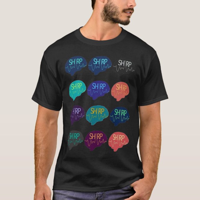 SHARP Multi Colour Brain No Background T-Shirt (Front)