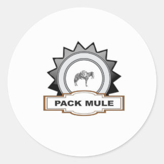 sharp pack mule classic round sticker