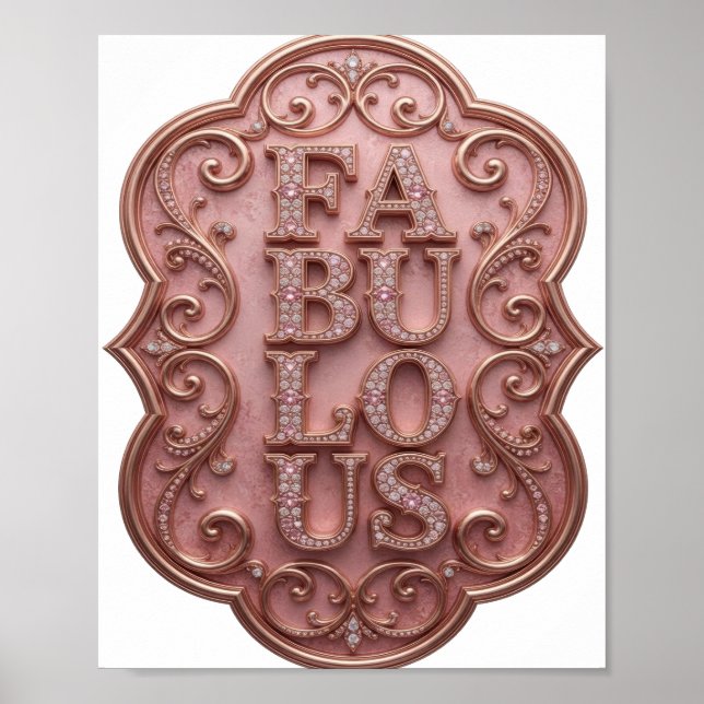 Sharp Pink FABULOUS Custom Design Poster (Front)