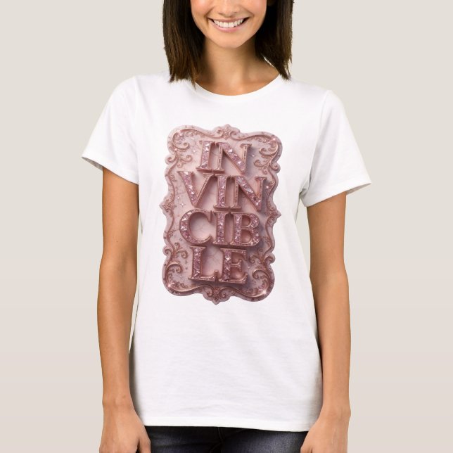 Sharp Pink INVISIBLE Print T-Shirt (Front)