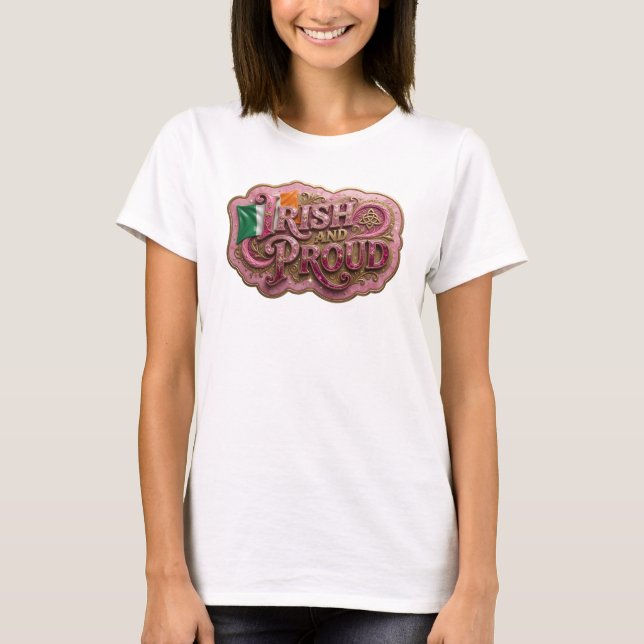 Sharp Pink IRISH AND PROUD Tee (Front)