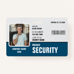 Sharp & Professional: Custom Security Guard ID  Badge