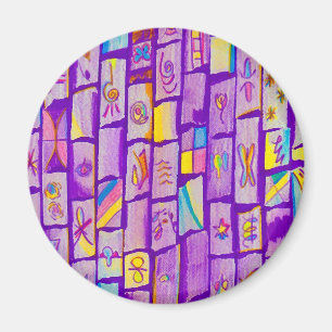 Sharp Purple Bricks Magnet