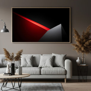 Sharp Red and Grey Abstract Minimalis Canvas Print