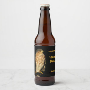 Sharp Shinned Hawk Bird Beer Label