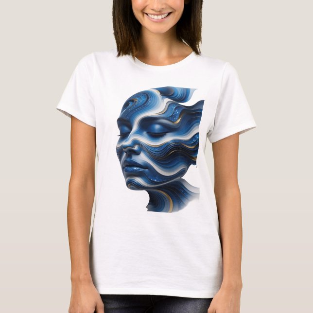 Sharp Silver ABSTRACT ART Abstract Design T-Shirt (Front)