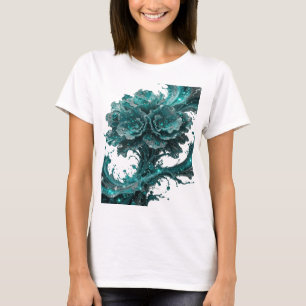 Sharp Silver BLUE FLORAL DESIGN Tee