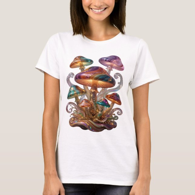 Sharp Silver MUSHROOMS OF THE GALAXY T-Shirt (Front)