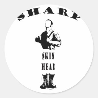 sharp skinhead classic round sticker
