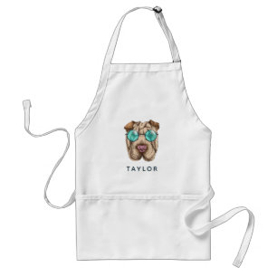 Sharpei In Sunglasses Add Your Name Standard Apron