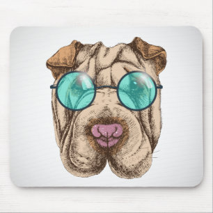 Sharpei In Sunglasses Mouse Pad