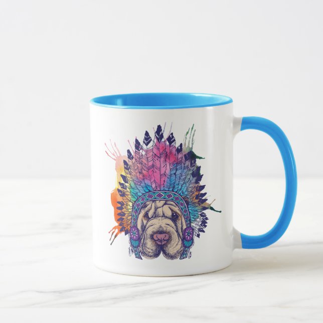 Sharpei Native American Indian Chief Mug (Right)