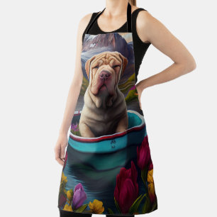 Sharpei on a Paddle: A Scenic Adventure Apron