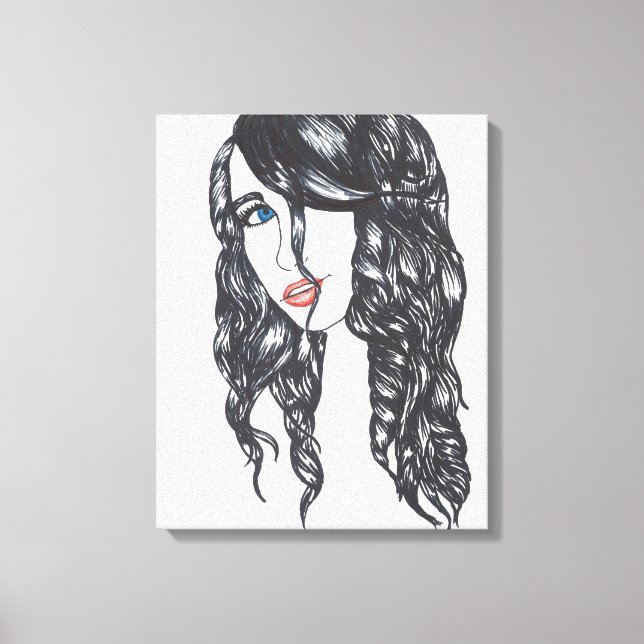 Sharpie Girl Stretched Canvas Print (Medium) (Front)