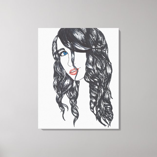Sharpie Girl Stretched Canvas Print (Medium) (Front)