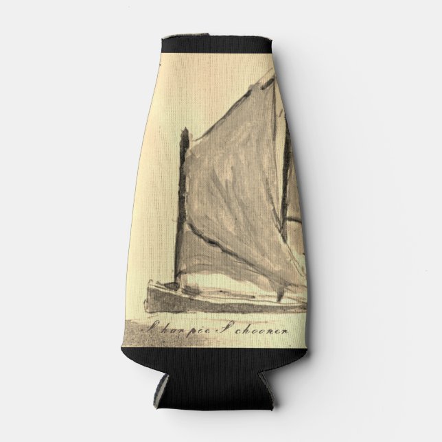  Sharpie Schooner Sailboat - Bottle Cooler (Front)
