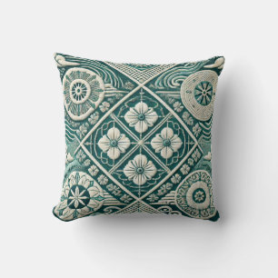 Shashiko-Inspired Design 1 Throw Pillow