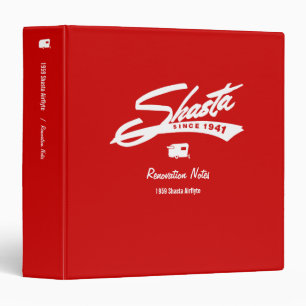 Shasta Camper Renovation Notes Customizable Binder