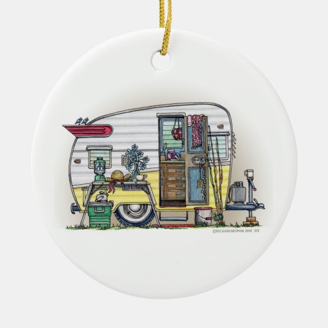 Shasta Camper Trailer RV Ceramic Ornament (Front)