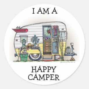 Shasta Camper Trailer RV Classic Round Sticker